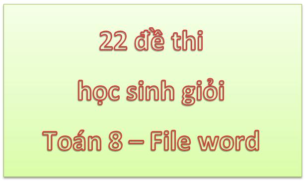 Các Dạng Bài Toán Thường Gặp Trong Đề Thi HSG Toán 8